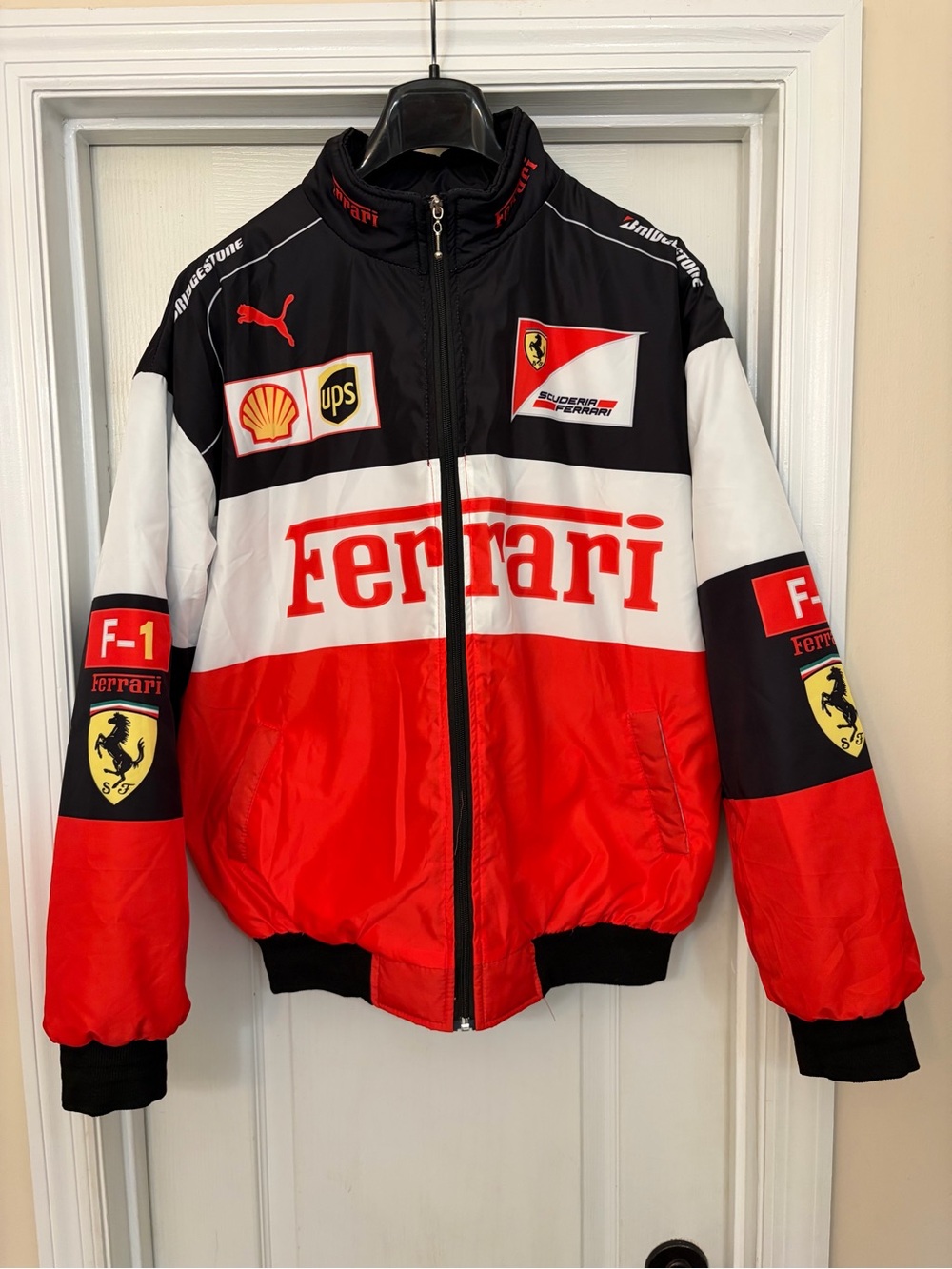 Ferrari F1 Formula Retro Racing Motorsport Jacket Unisex XL Puffer